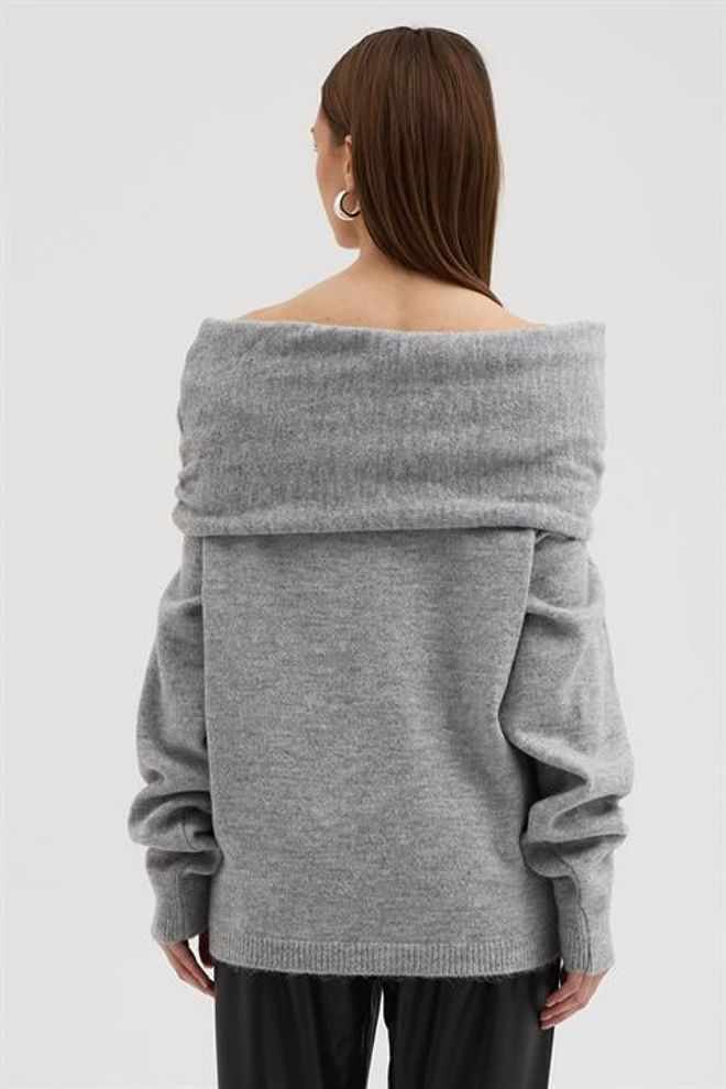 Sobe Istanbul Grauer Eleganter Lässiger Sexy Pullover Großhandelskleidung Sexy