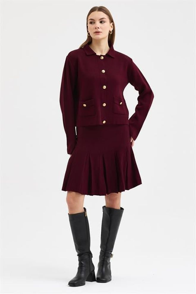 Sobe Istanbul Claret Red Formal Elegant Vintage Set Wholesale Clothing Spring