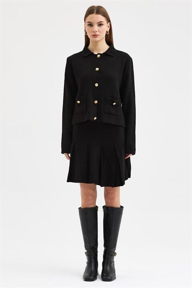 Sobe Istanbul Schwarz Elegantes Formales Set Großhandelskleidung Lässig