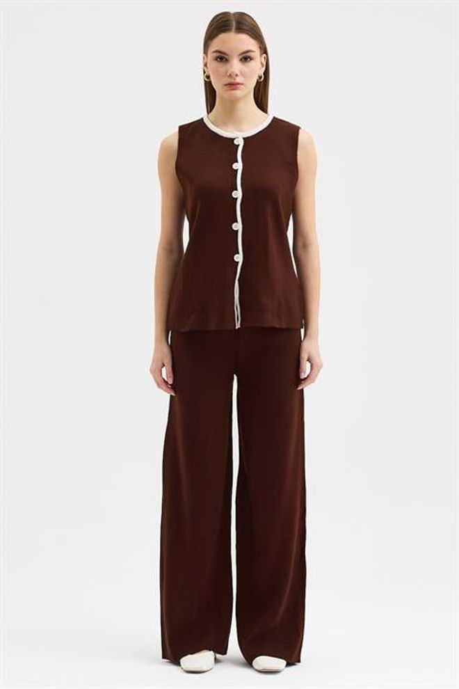 Sobe Istanbul Bruin Elegant Formeel Set Groothandel Kleding Casual