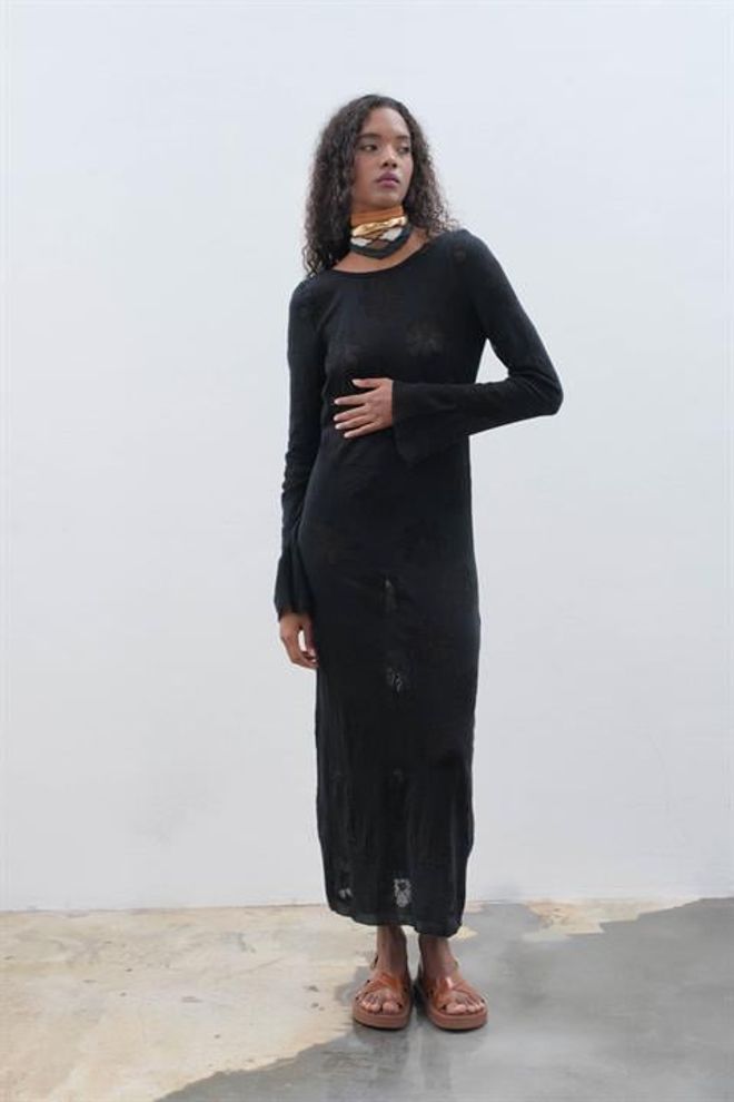 Sobe Istanbul Backless Knit Dress Black Wholesale Clothing Casual