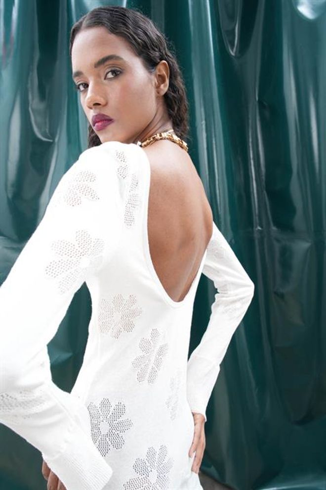 Sobe Istanbul Backless Knit Dress Ecru Wholesale Clothing Dating