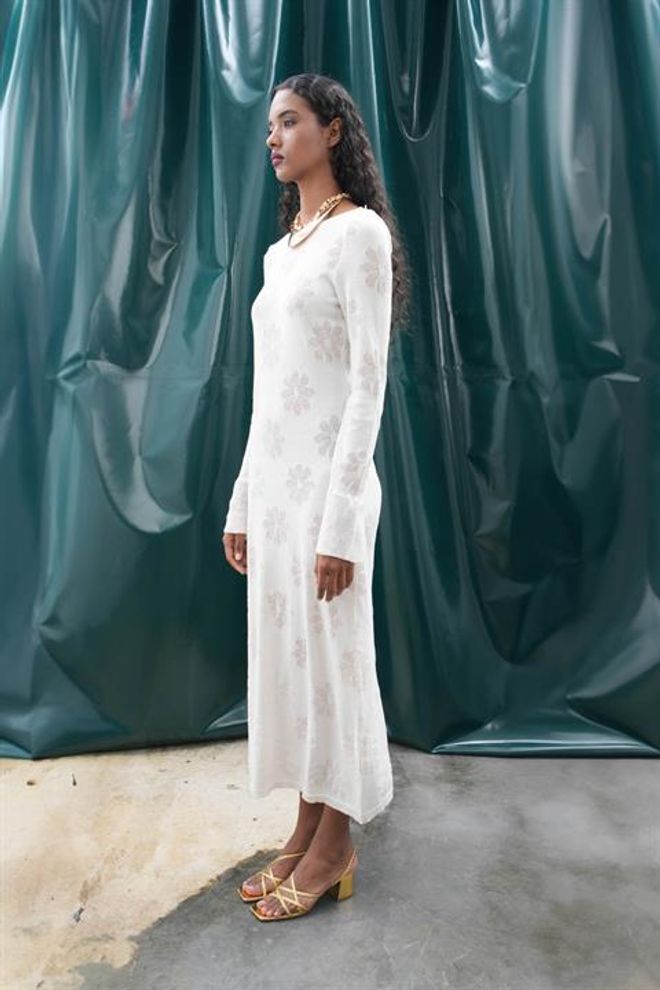 Sobe Istanbul Backless Knit Dress Ecru Wholesale Clothing Spring