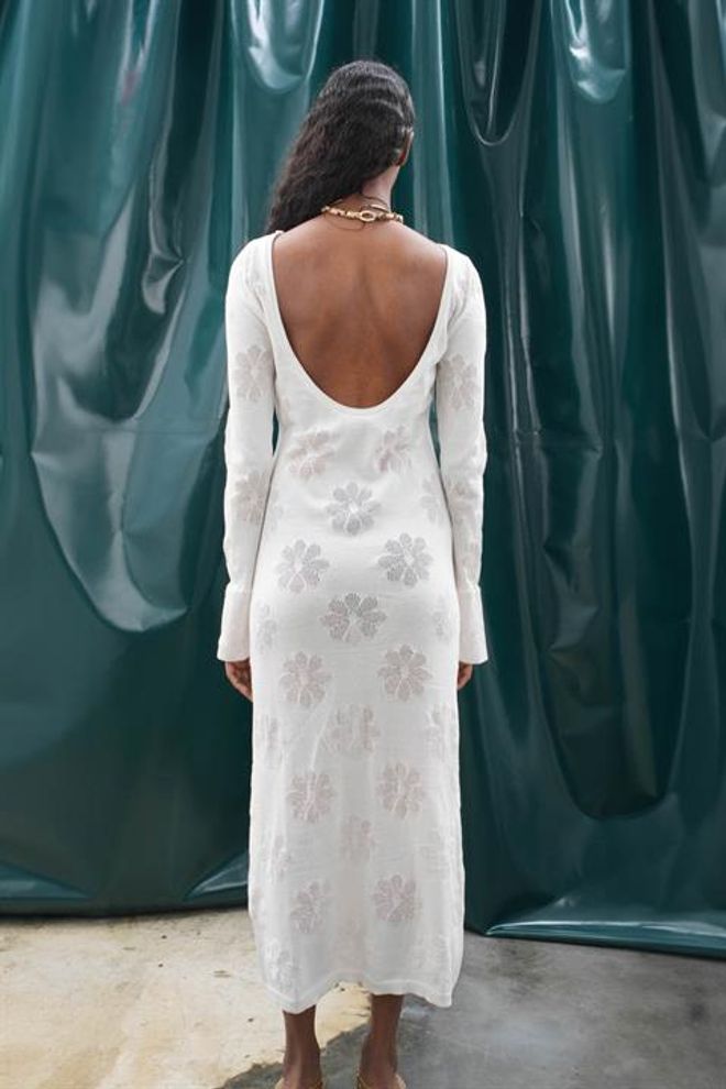 Sobe Istanbul Backless Knit Dress Ecru Wholesale Clothing 8