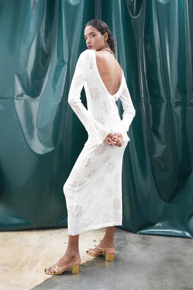 Sobe Istanbul Backless Knit Dress Ecru Wholesale Clothing 5