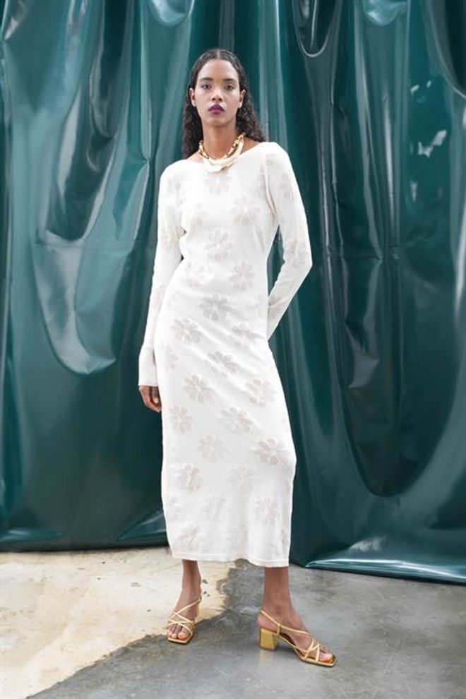 Sobe Istanbul Backless Knit Dress Ecru Wholesale Clothing Birthday