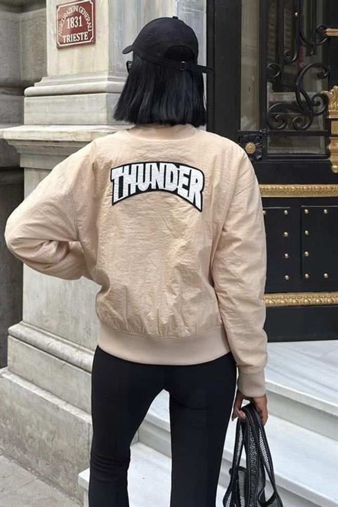 Sobe Istanbul Back Printed Bomber Jacket Wholesale Clothing Elastane