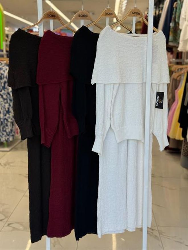 Sobe Istanbul Madonna Collar Skirt Suit Claret Red Wholesale Clothing 8