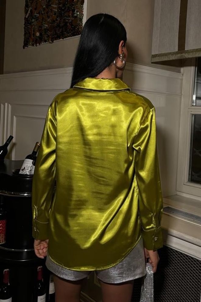 Sobe Istanbul Premium Satin Shirt Pistachio Green Wholesale Clothing Fall