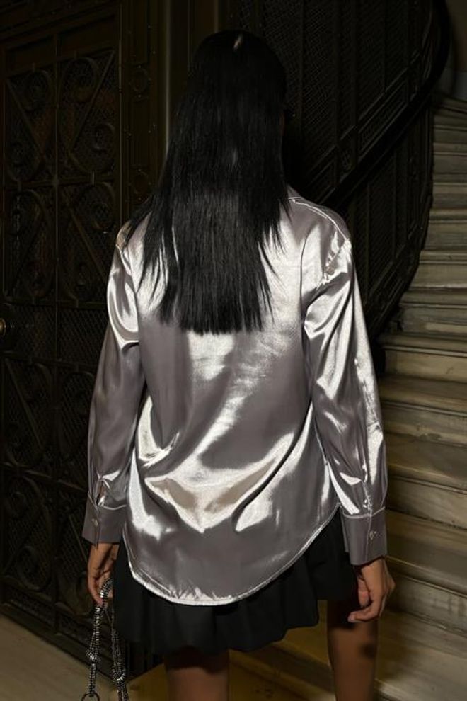 Sobe Istanbul Premium Satin Shirt Grey Wholesale Clothing Fall