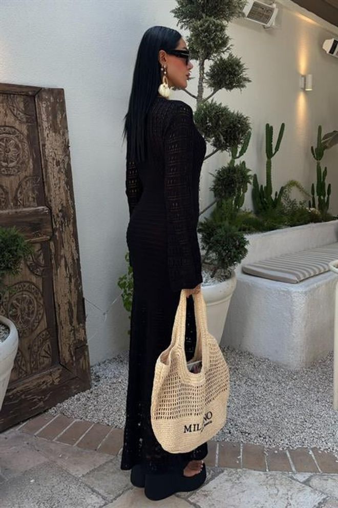 Sobe Istanbul فستان مخرم بفتحة رقبة على البطن ملابس بالجملة ربيع