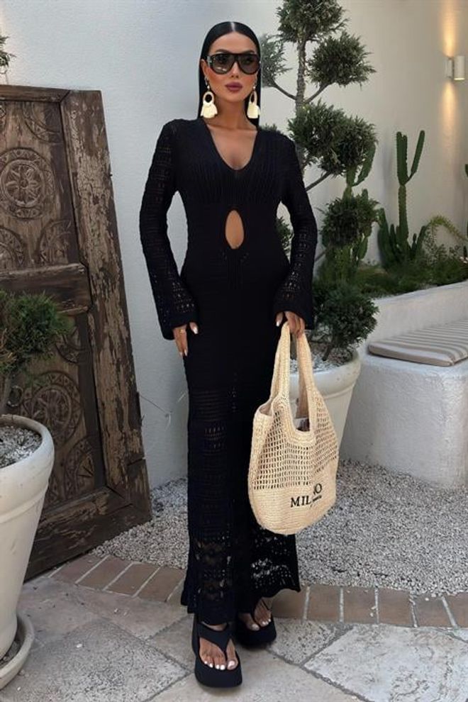 Sobe Istanbul Φόρεμα Με Ανοιχτή Λαιμόκοψη Χονδρικό εμπόριο ενδυμάτων Casual