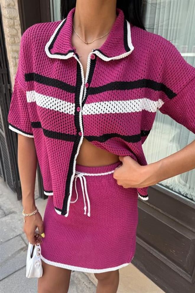 Sobe Istanbul Suknja S Ovratnikom Košulje Pleteno Odijelo Veleprodaja odjeće Ljeto