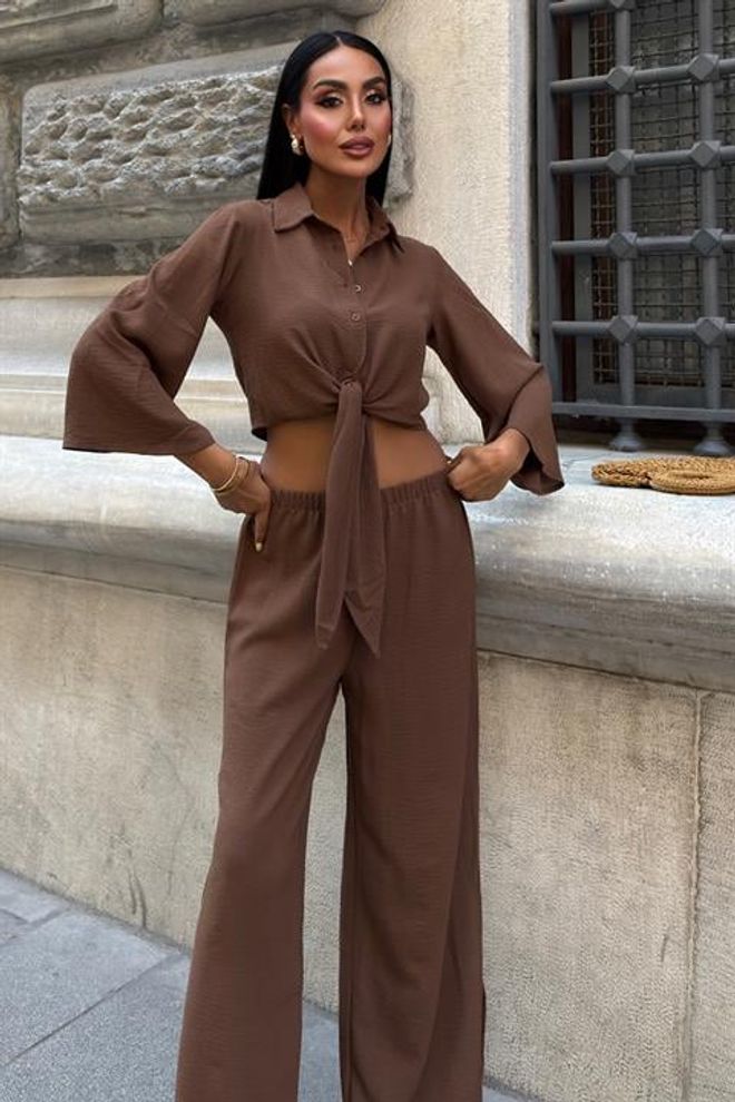 Sobe Istanbul Ayrobin Anzug Mit Bindehemd Und Schlitzhose Großhandelskleidung Lässig