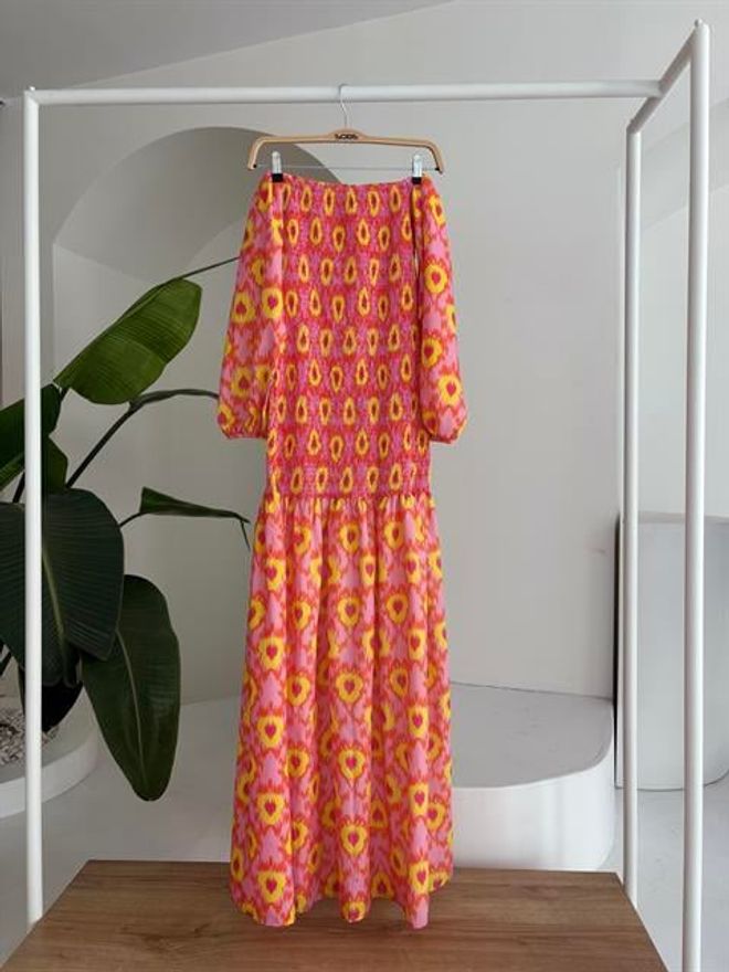 Sobe Istanbul Vestido Estampado Detalhado Madonna Collar Gipe Roupas por atacado 13