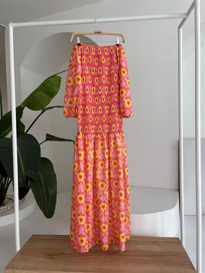 Sobe Istanbul Vestido Estampado Detalhado Madonna Collar Gipe Roupas por atacado Cocktail