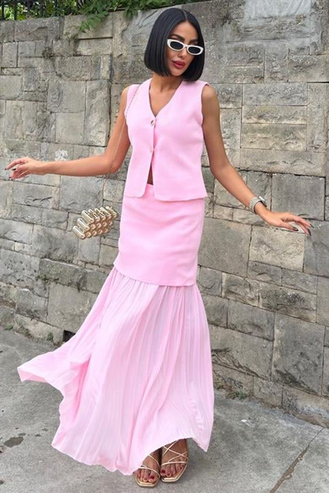 Sobe Istanbul Pink Elegant Formal Casual Preppy Set Wholesale Clothing Casual