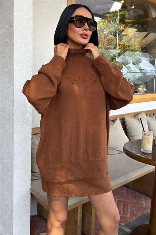 Sobe Istanbul Bruin Elegant Vintage Set Groothandel Kleding Werk