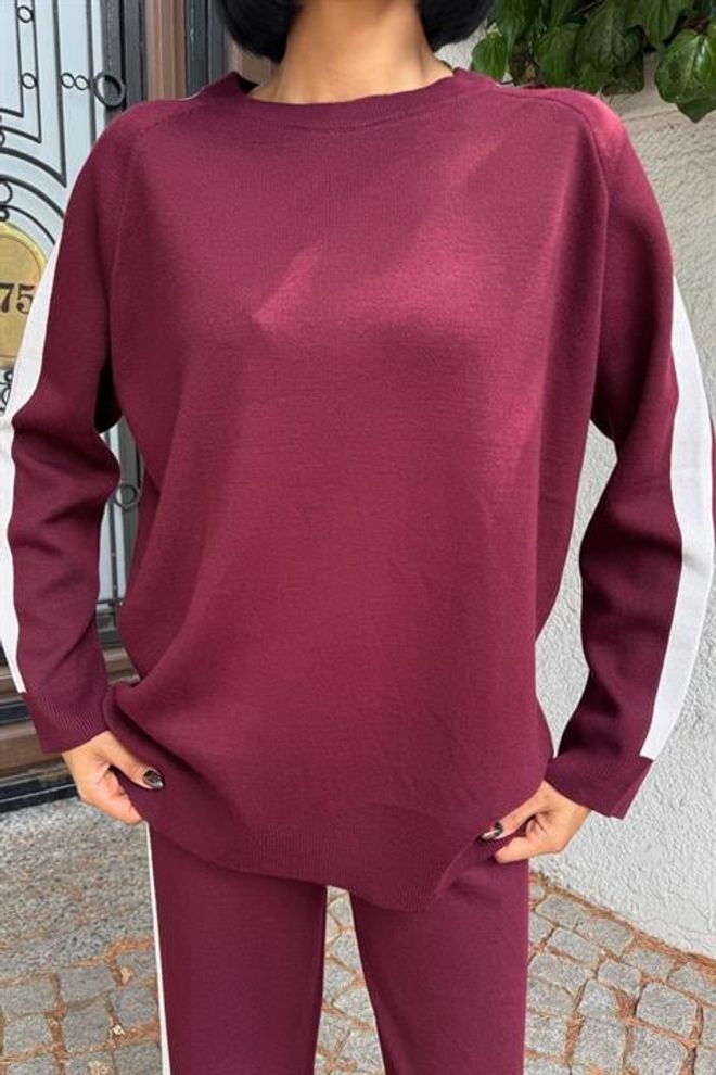 Sobe Istanbul Claret Red Casual Sport Streetwear Set Wholesale Clothing Fall