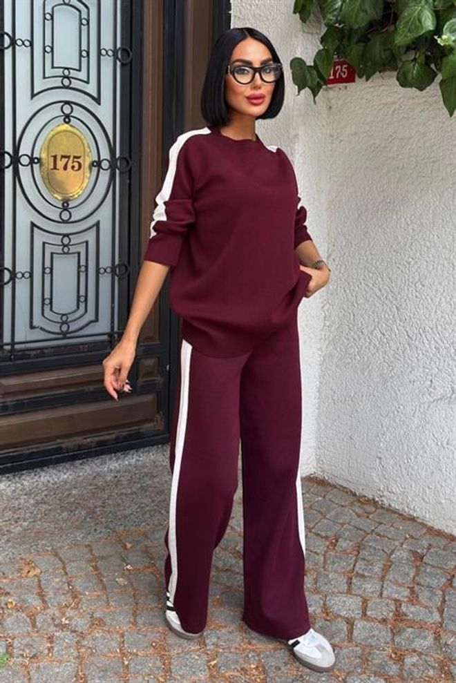 Sobe Istanbul Claret Red Casual Sport Streetwear Set Wholesale Clothing Casual