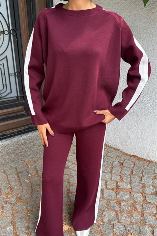 Sobe Istanbul Claret Red Casual Sport Streetwear Set Wholesale Clothing Lounge
