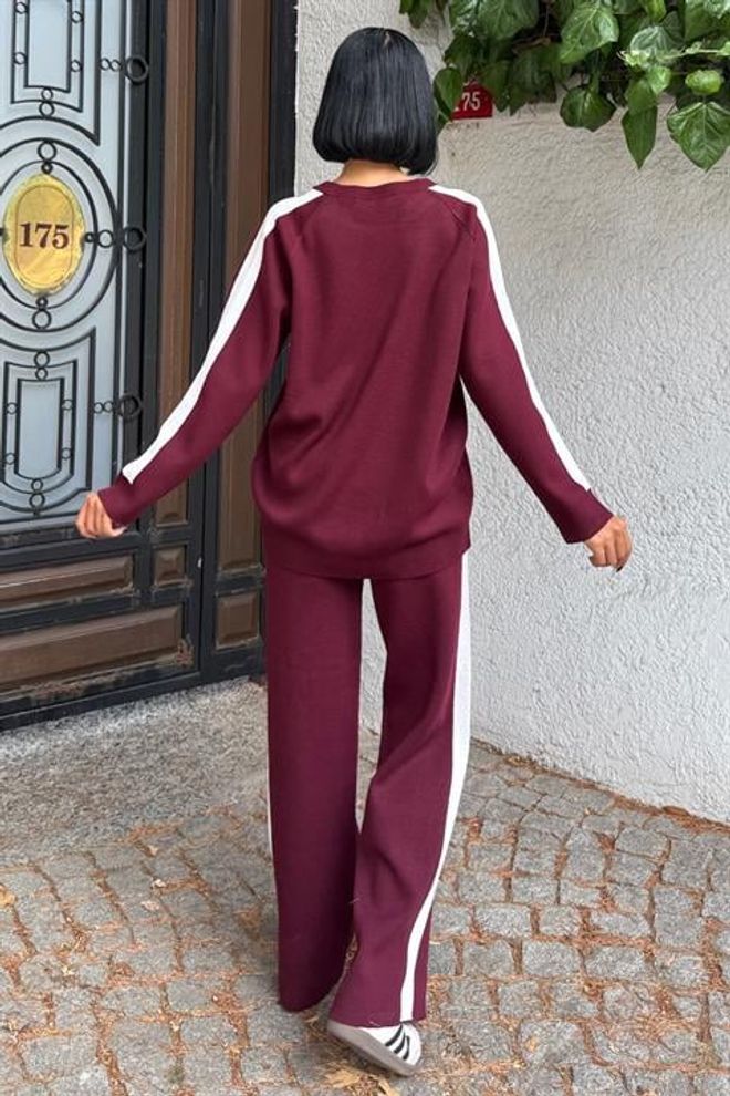 Sobe Istanbul Claret Red Casual Sport Streetwear Set Wholesale Clothing Spring