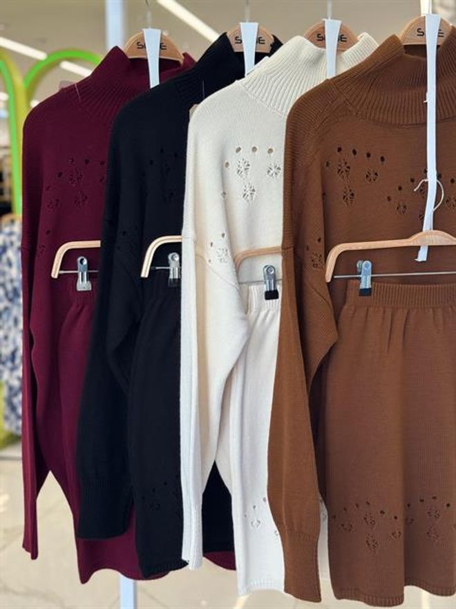 Sobe Istanbul Zwarte Set Met Schildpadnek En Bodycon Mini Rok Groothandel Kleding Verjaardag