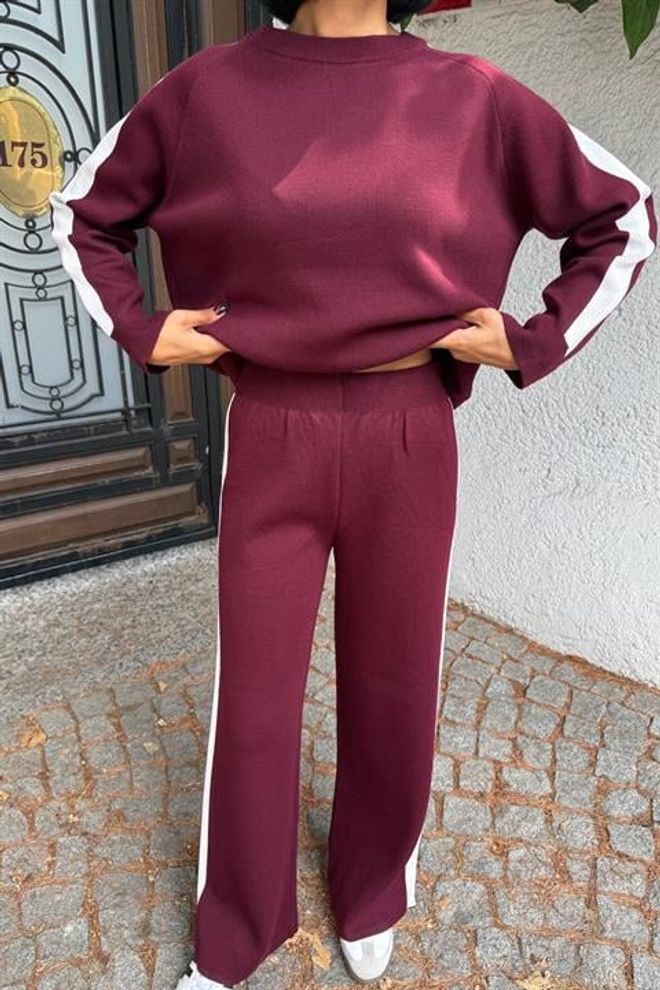 Sobe Istanbul Claret Red Casual Sport Streetwear Set Wholesale Clothing Work