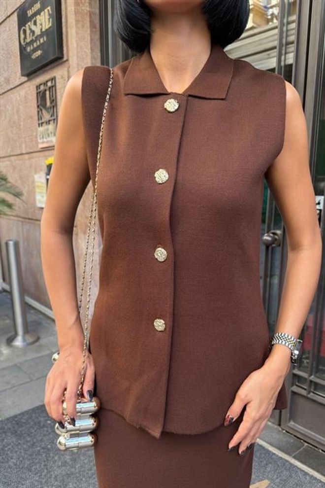 Sobe Istanbul Elegant Brown Set For Work & Evening Wholesale Clothing Cocktail