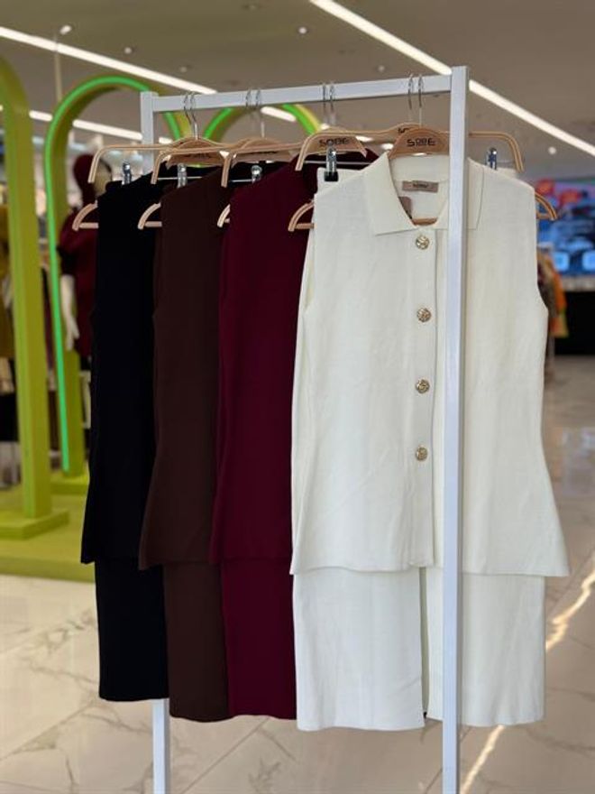 Sobe Istanbul Elegant White Set With Pencil Skirt Wholesale Clothing Formal