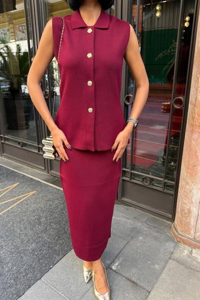 Sobe Istanbul Claret Red Elegant Formal Set Wholesale Clothing Spring