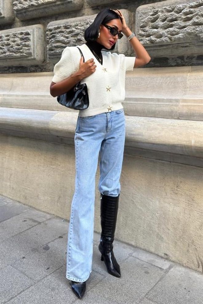 Sobe Istanbul White Elegant Cardigan With V Neck And Buttoned Closure Wholesale Clothing Spring