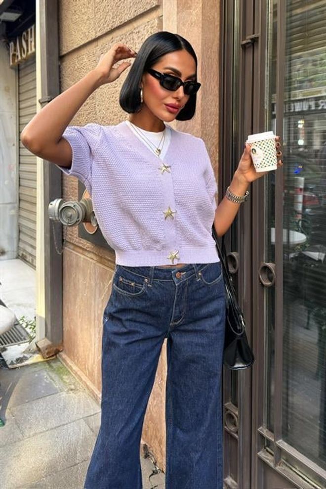 Sobe Istanbul Purple Casual Preppy Elegant Vintage Cardigan Wholesale Clothing Preppy