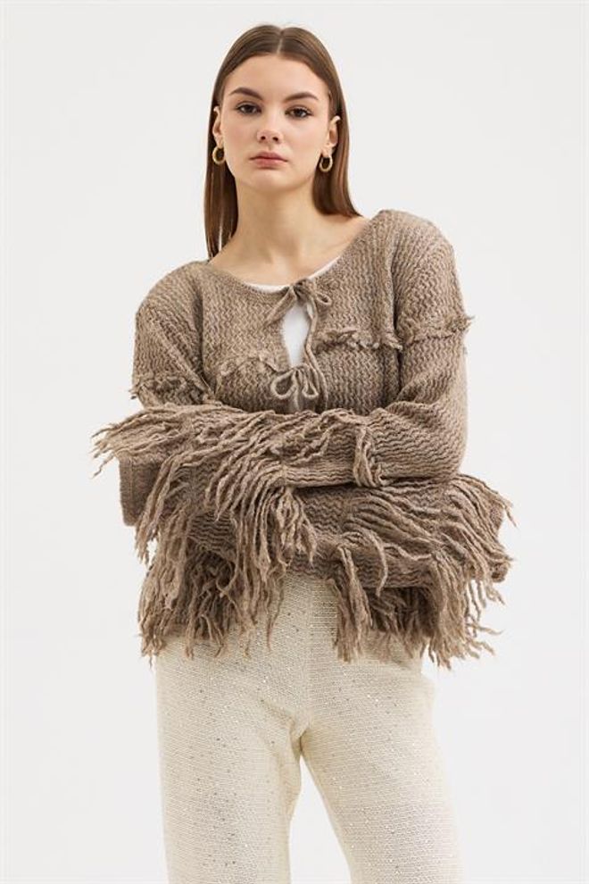 Sobe Istanbul Brown Cardigan Boho Casual Vintage Style Wholesale Clothing 1