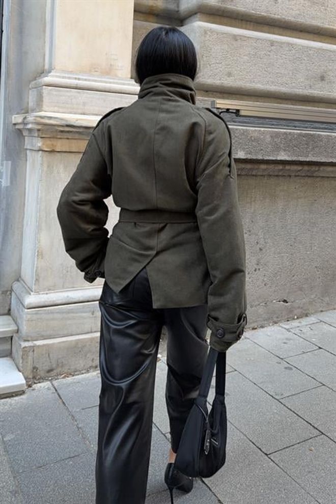 Sobe Istanbul Chaqueta Caqui De Sobrecamisa Con Cuello Alto Ropa al por mayor Trabajo