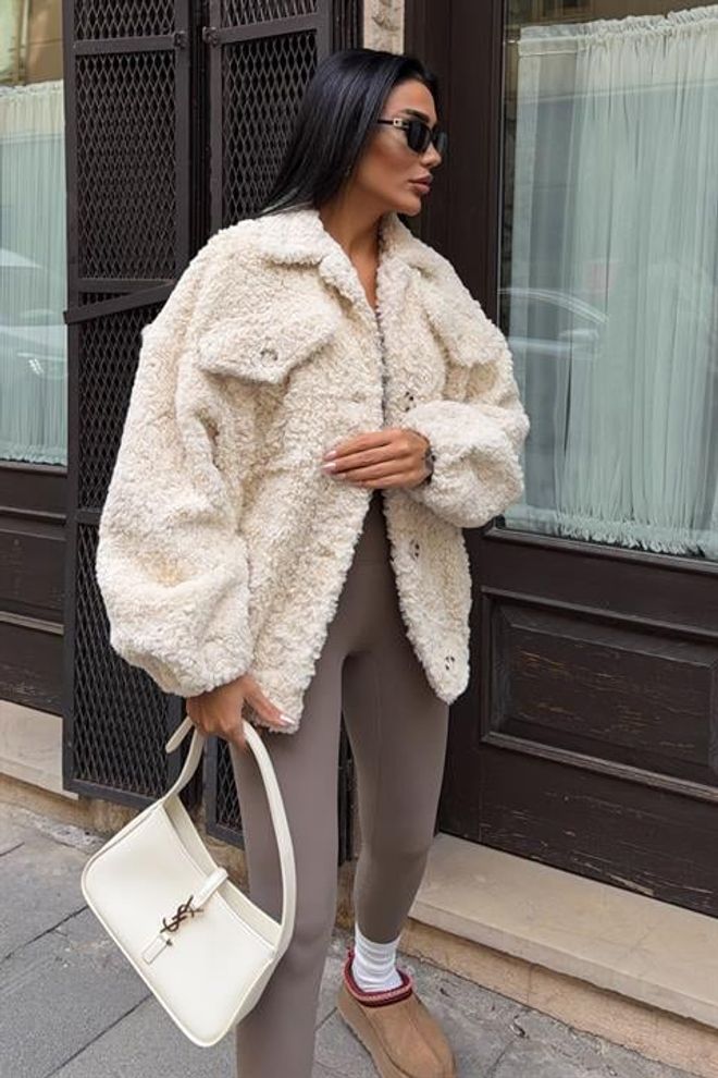 Sobe Istanbul Beige Oversized Fit Casual Streetwear Jacket Wholesale Clothing 5