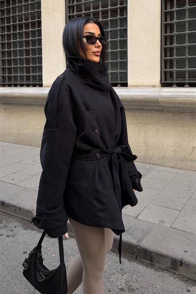 Sobe Istanbul Chaqueta Blazer Entallada Negra De Un Solo Pecho Ropa al por mayor Formal