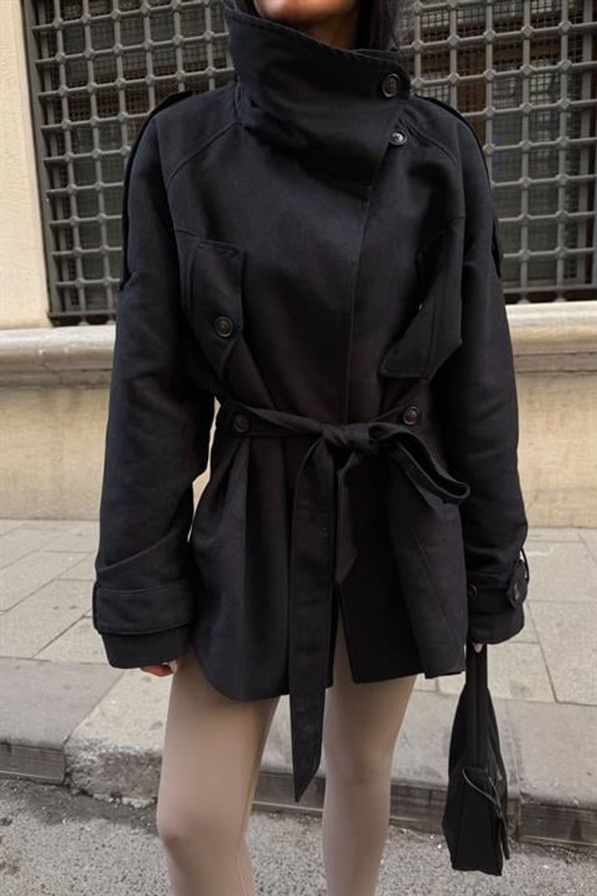 Sobe Istanbul Chaqueta Blazer Entallada Negra De Un Solo Pecho Ropa al por mayor Trabajo