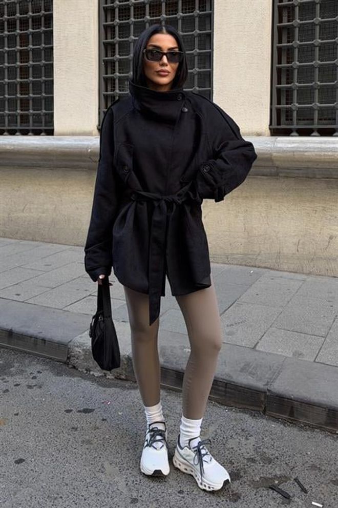 Sobe Istanbul Chaqueta Blazer Entallada Negra De Un Solo Pecho Ropa al por mayor 1