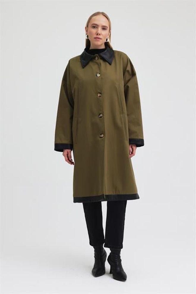 Sobe Istanbul Green Casual Elegant Formal Vintage Retro Trenchcoat Wholesale Clothing Casual