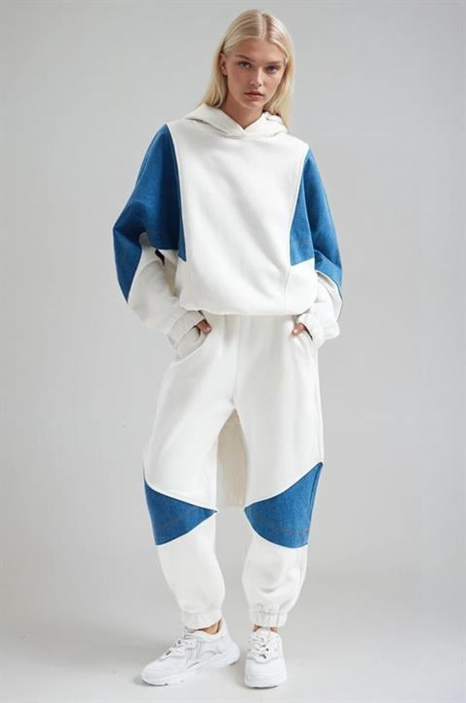 Sobe Istanbul Комплект Бяло Двуцветно Джогър Дрехи на едро Небрежен