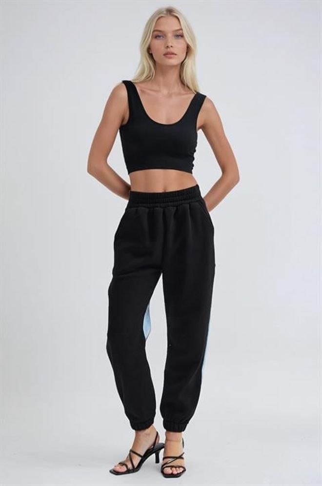 Sobe Istanbul Čierne Športové Neformálne Jogger Nohavice Veľkoobchod s oblečením Neformálny