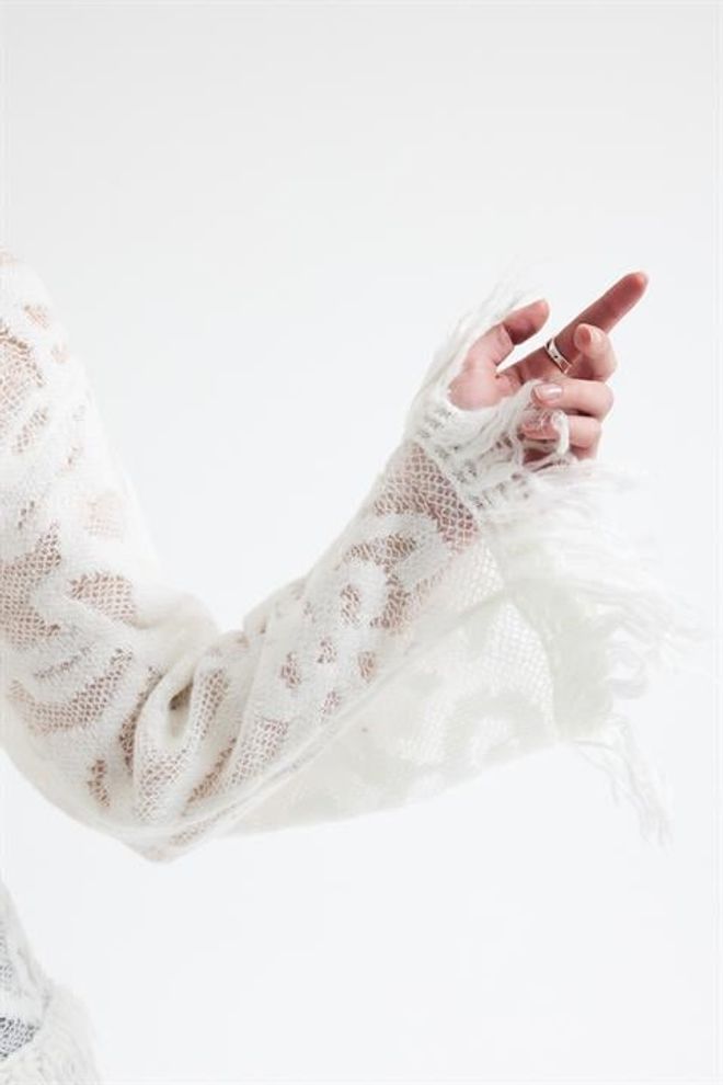 Sobe Istanbul White Boho Animal Print Tie Cardigan Wholesale Clothing Work