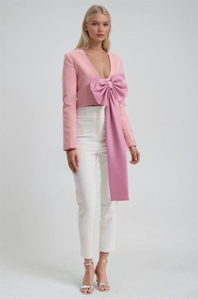 Sobe Istanbul Pink Single Breasted Blazer Jacket Wholesale Clothing Work