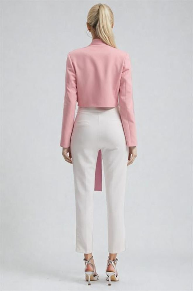 Sobe Istanbul Pink Single Breasted Blazer Jacket Wholesale Clothing 5