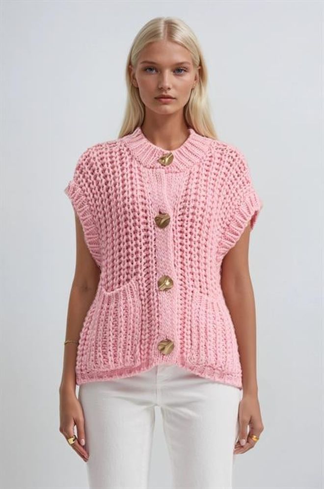 Sobe Istanbul Rosa Casual Carino Elegante Gilet Abbigliamento all'ingrosso Casuale