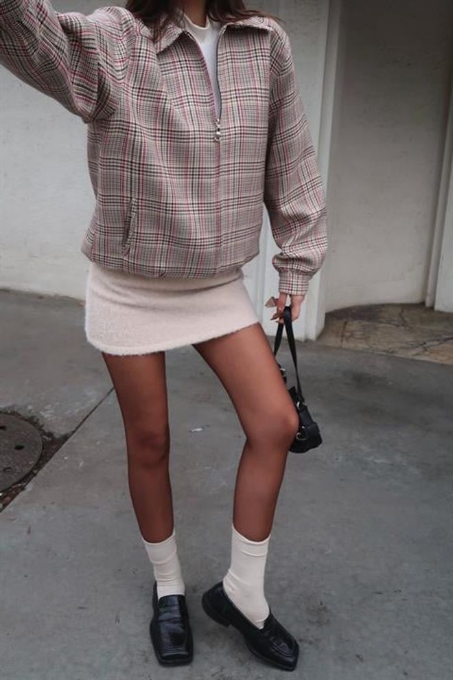 Sobe Istanbul Béžový Kabát Shacket S Kockovaným Vzorom Veľkoobchod s oblečením 5