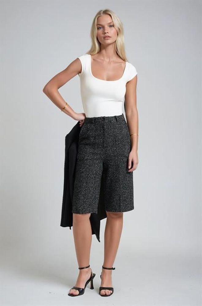 Sobe Istanbul Black Herringbone Culottes Pants Wholesale Clothing 1