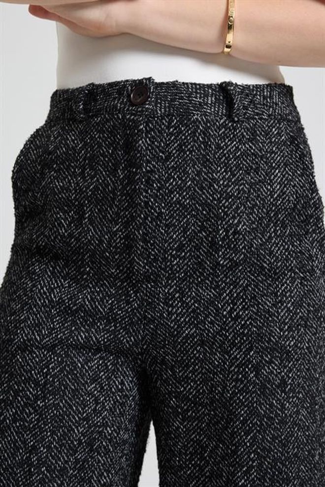Sobe Istanbul Black Herringbone Culottes Pants Wholesale Clothing 5