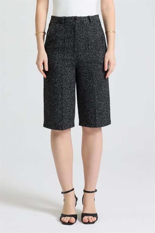Sobe Istanbul Black Herringbone Culottes Pants Wholesale Clothing Work
